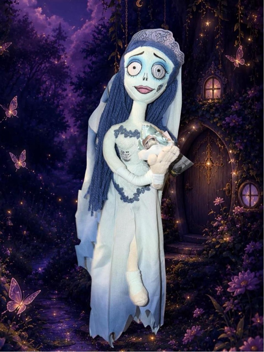Corpse bride Light Blue Haunted Bride Plush Doll flexible home decor - Picture 1 of 3